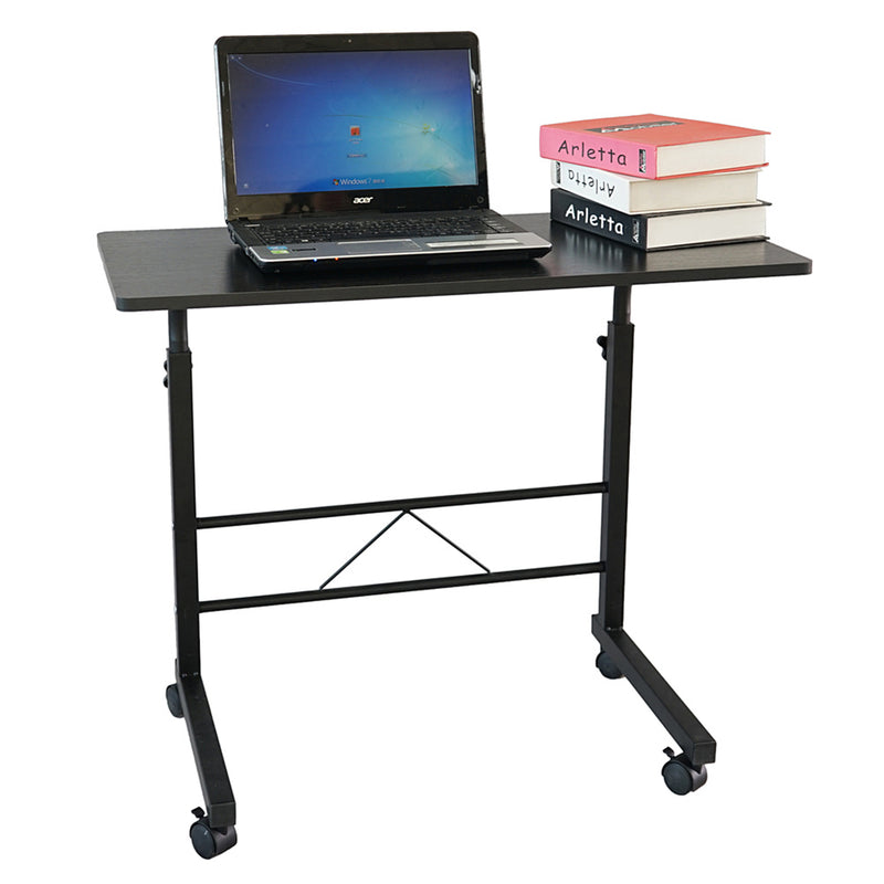 AMYOVE Computer Table Desktop Pipe Rack Standing Desk Adjustable Height Movable Black