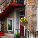 GAOMON 4pcs 12 Inch Round Coconut Palm Hanging Basket Thickened Rust-Proof Plant Holder