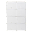 GAOMON 2 Rows 7-tier 14 Grids Shoe Rack Organizer 40x30cm Cube Shoe Cabinet 72x32x122cm White