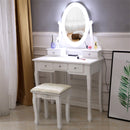 GAOMON 5-drawer Dressing Table with Single Mirror White