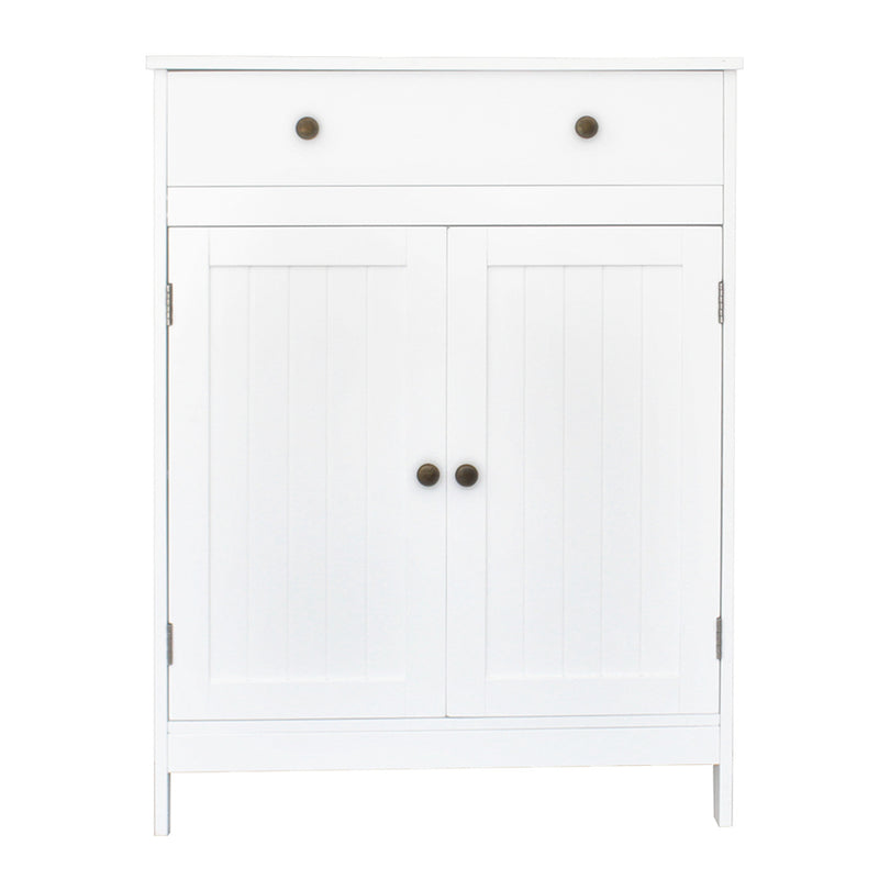 AMYOVE Mdf Bathroom Cabinet with 2 Door Drawer Space-Saving Storage Cabinet