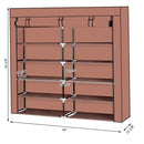 GAOMON 7 Layers 14 Grids Shoe Rack Portable Shoe Cabinet Brown