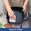 GAOMON 4L Square Saucepans with Lid Ceramic Cooking Stock Pot Blue