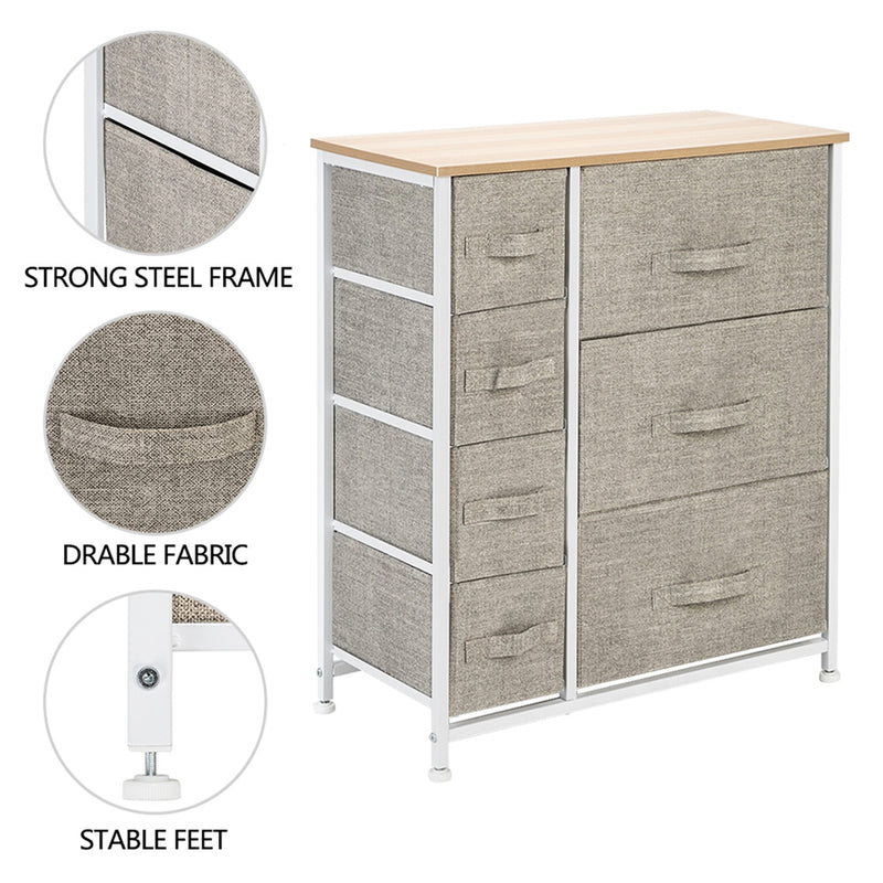 AMYOVE Dresser with 7 Drawers Furniture Storage Tower Unit Storage Rack