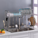 GAOMON Single Layer Bowl Rack Shelf Dish Drainer Kitchen Organizer Silver