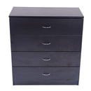 GAOMON 4-Drawer Wooden Dresser Storage Cabinets with Handles Black