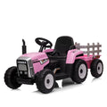 RCTOWN 12V Kids Electric Tractor Battery Powered Ride On Car Pink 25W
