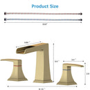 GAOMON Waterfall Bathtub Faucet Brushed Gold Widespread Bathtub Faucet Set for 3 Hole with Water Supply Lines
