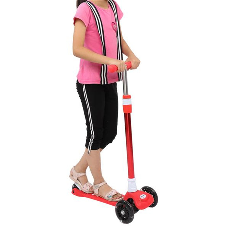 YIWA 3-wheeled Toddler Scooter Height Adjustable Portable Scooter Red