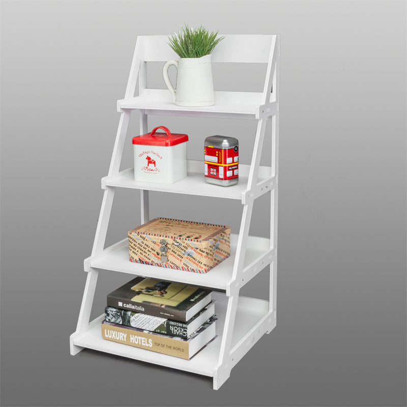 ALICIAN 4-tier Plant Stands Ladder Style Waterproof Corner Plant Shelf White