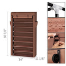 GAOMON Shoe Rack 10 Layers Widened Black Shoe Cabinet 160*30*88 Brown