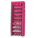 GAOMON 10-layer Shoe Rack Room-Saving Shoe Cabinet Rose Red