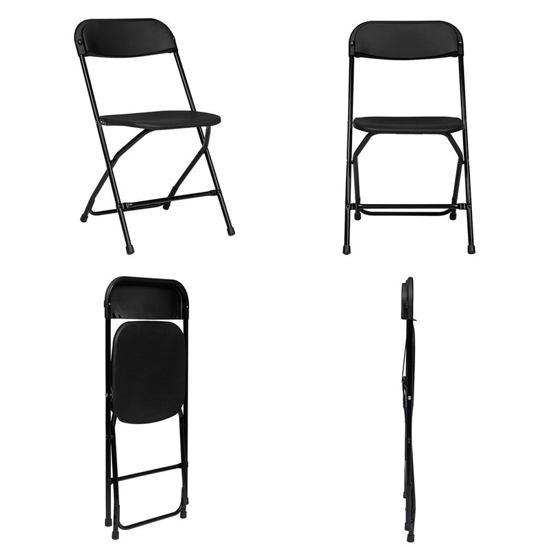 ALICIAN 5pcs Folding Chair Plastic Portable Stackable Patio Stool White