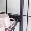 GAOMON Single Layer Bowl Rack Shelf Dish Drainer 92cm Inner Length Kitchen Organizer Black