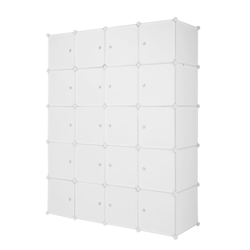 AMYOVE 5-layers 20-grids Modular Closet Cabinet Storage  Shelves Cube Organizer White