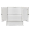 GAOMON Bathroom Mirror Cabinet Shelf Waterproof Space Saving Wall Mounted Double Door Cabinet