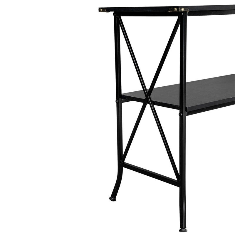 AMYOVE 2 Tier Console Table Household Desk Furniture Black