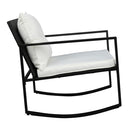 GAOMON 3pcs Single Rocking Chair Coffee Table Set Comfortable Weather-Resistant UV-Resistant