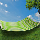GAOMON 2 People Hammock with Wooden Poles Green Print Hanging Bed Green