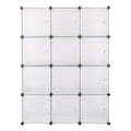 RONSHIN Storage Shelf 4 Layers 12-Cube 35x35x35 Cube Storage Cabinet with Door