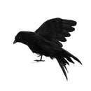 GAOMON 2pc Black Feathered Crow Extra Large Handmade Realistic Shape Birds For Halloween