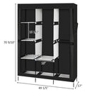 GAOMON Portable Closet Wardrobe Clothes Rack 4-tier 8-rack W/3 Hanger 125*43.18*180cm Black