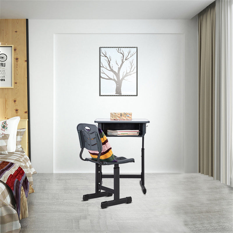 Shininglove Kids Desk, Wooden Study Desk and Chair Set for