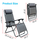 GAOMON Latex Rope Chair Patio Recliners Padded Folding Chair Wide Chaise Lounge Black