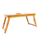 GAOMON 53cm Adjustable Computer Desk with Cup Holder - Wood Color