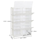 GAOMON 2 Rows 7-tier 14 Grids Shoe Rack Organizer 40x30cm Cube Shoe Cabinet 72x32x122cm White