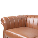 GAOMON Chaise Lounge Sofa Chair Traditional Rolled Arms with Nailhead Trim Brown
