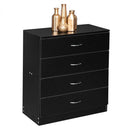 GAOMON 4-Drawer Wooden Dresser Storage Cabinets with Handles Black
