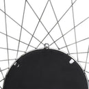 GAOMON Round Mirror with Radial Triangle Edge Decorative Mirror 90.17*2*90.17cm Silver