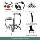 GAOMON Metal Plant Stand Shelf 3-base Flower Pot Holder Organizing Racks Black