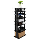 GAOMON 7-layer Wooden Shoe Rack Storage Mount Household Furniture Room Organizer Black