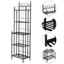 GAOMON 5-tier Storage Rack Top Bathroom Storage Shelf Black
