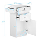 GAOMON Salon Locker Cabinet Storage Cart Hair Dryer Rack Drawer White