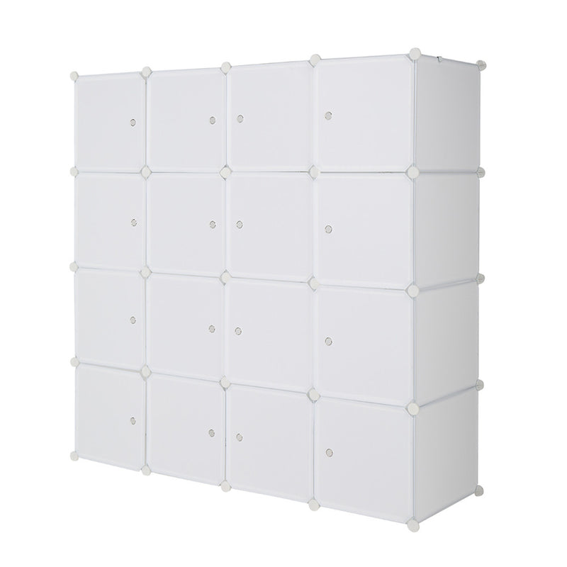 AMYOVE 4 Layer 16 Cube Organizer 142*47*142cm Diy Assemble Cabinet White