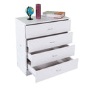 GAOMON Fiberboard Wood Cabinet Dresser with 4-drawer White