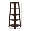 GAOMON 5-layer Fan-shaped Corner Shelf Household Organizer for Living Room Brown