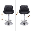 GAOMON 2pcs Shell Back Adjustable Swivel Bar Stools PU Leather Black