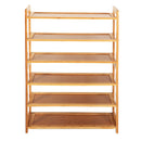 GAOMON 6 Tiers Bamboo Shoe Rack Simple Wood Color Space-Saving Storage Rack