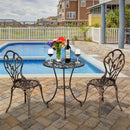 GAOMON 3pcs Tulip Bistro Set European Style Cast Aluminum Bronze Color Outdoor