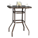 GAOMON Bar Table Patio Table Bistro High Top Patio Table Outdoor Brown