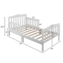 GAOMON Wooden Baby Toddler Bed Pine Children Bedroom Furniture with Safety Guardrail