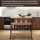 GAOMON 3-tier Wine Rack Cart Kitchen Rolling Storage Bar Wood Table Serving Trolley Black