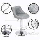 GAOMON 2pcs Adjustable Swivel Bar Stools Padded Chair with Back Gray