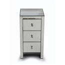GAOMON Mirrored Nightstand Bedside End Table with 3-Drawers for Bedroom Mini Cabinet