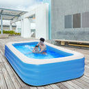 GAOMON 120x72x22inch Inflatable Swimming Pool Wall Cuboid Stored for Backyard Garden Blue