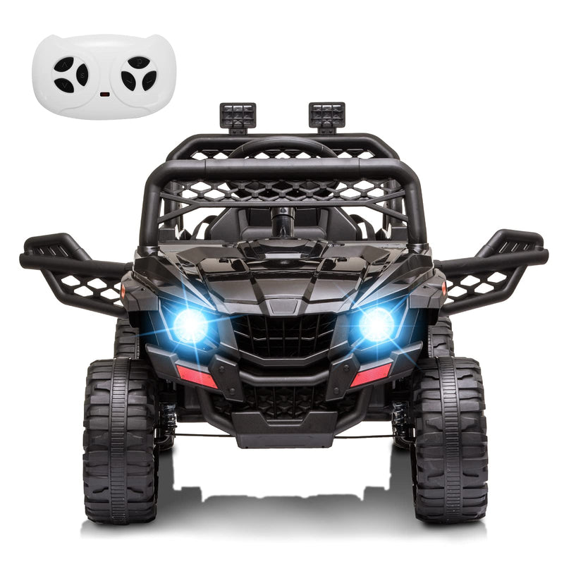 12V Kids Ride On Car Truck w/Parent Remote Control, Spring Suspension, LED Lights, AUX Port, Music (Red, no Tent)